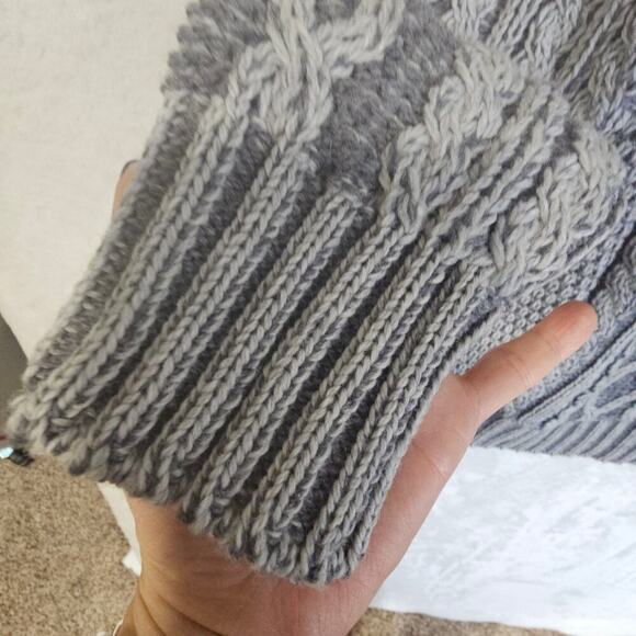 Aaron Craft NWT L Gray 100% Merino Wool Buttondown Grandpa VibeSweater Fisherman - Picture 8 of 16